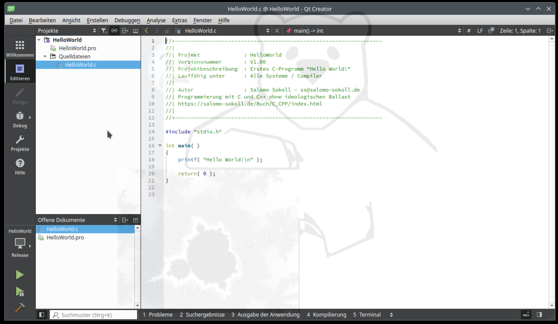 ... und die Datei HelloWorld.c
