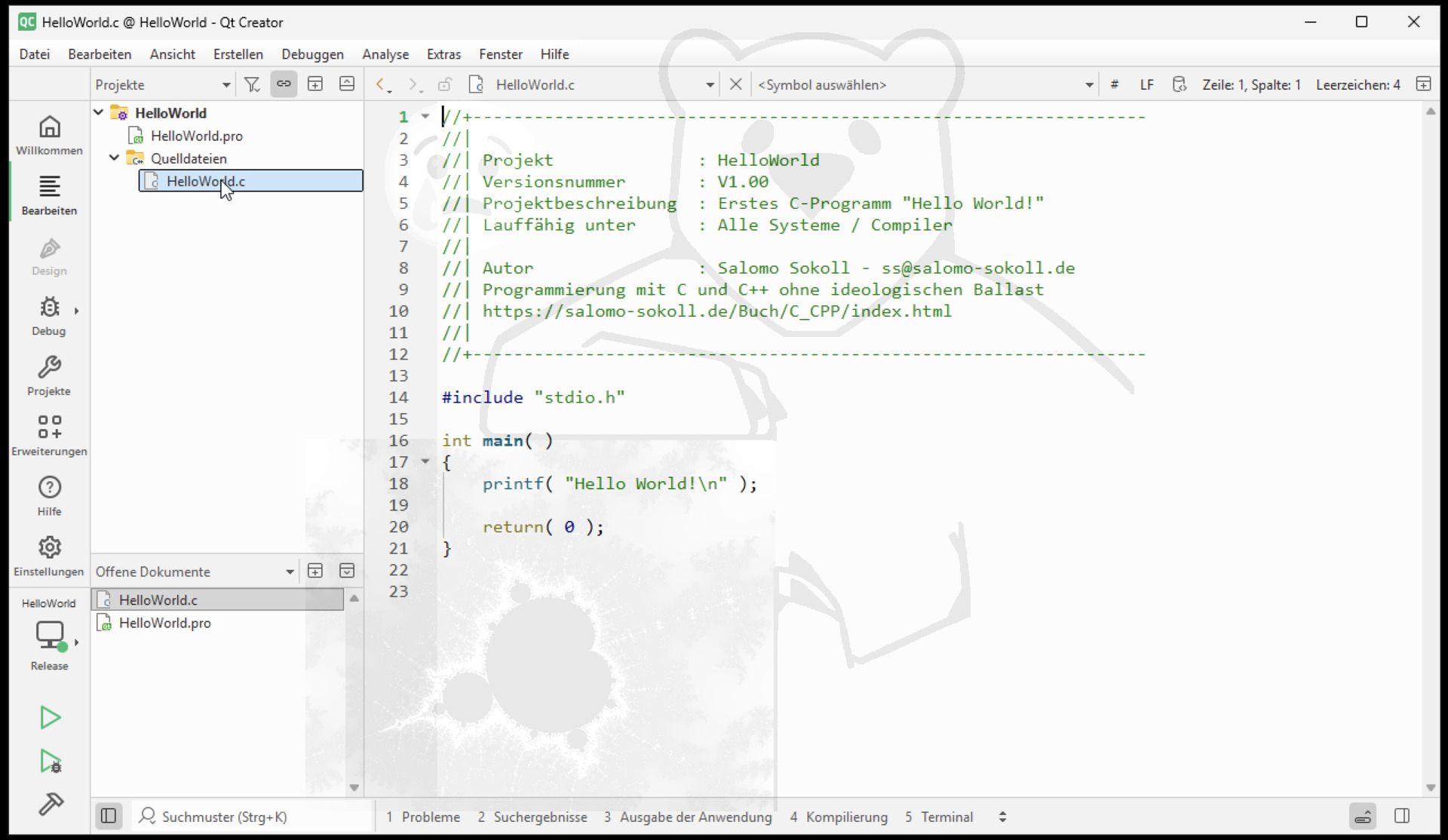 ... und die Datei HelloWorld.c