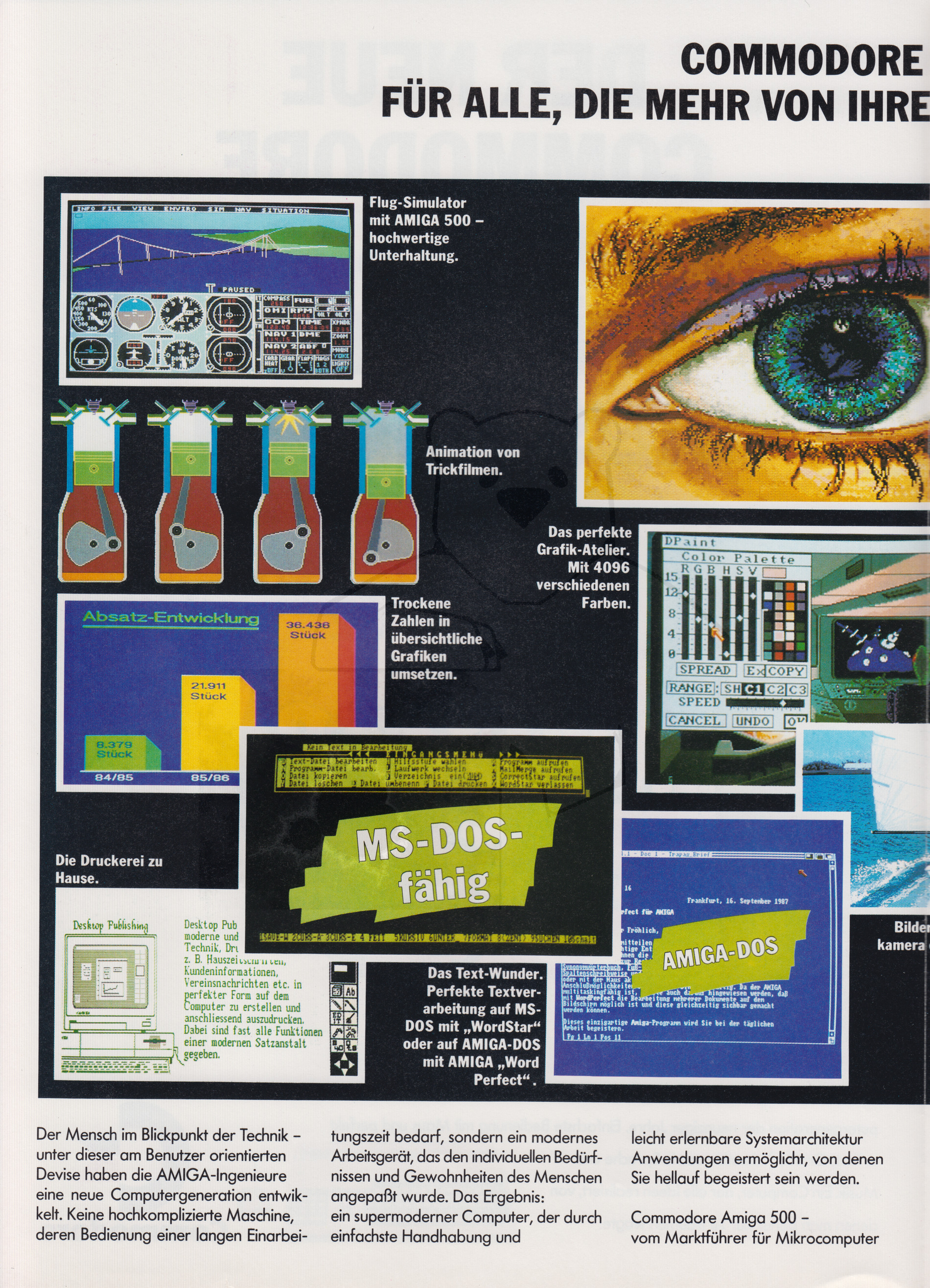 Commodore Werbeflyer "Commodore Amiga Fever", Seite 2