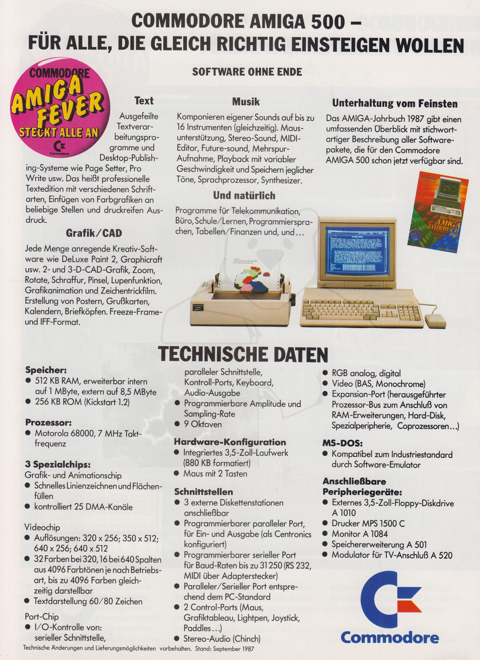 Commodore Werbeflyer "Commodore Amiga Fever", Seite 4