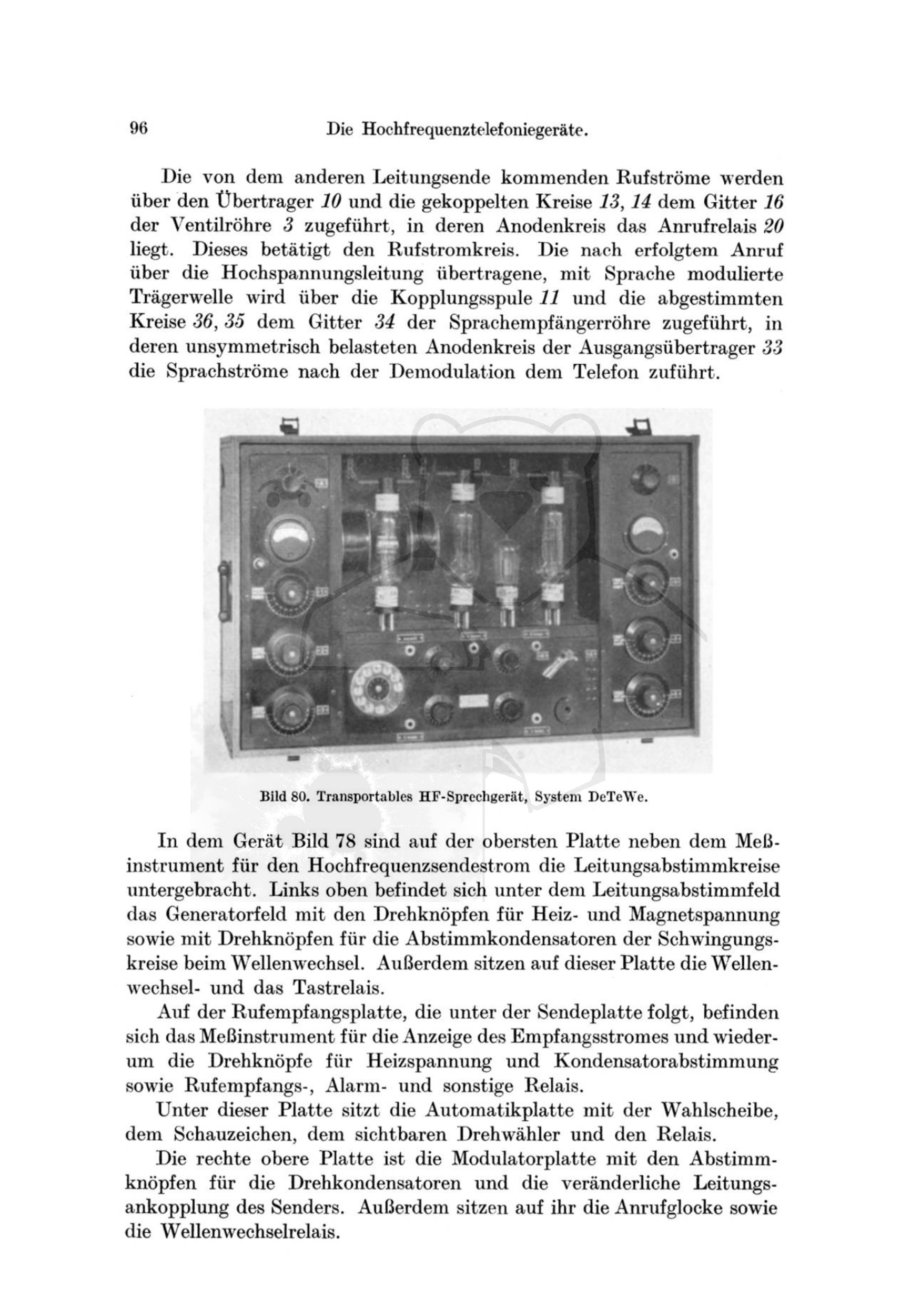 Hochfrequenz-Nachrichtentechnik für Elektrizitätswerke 96