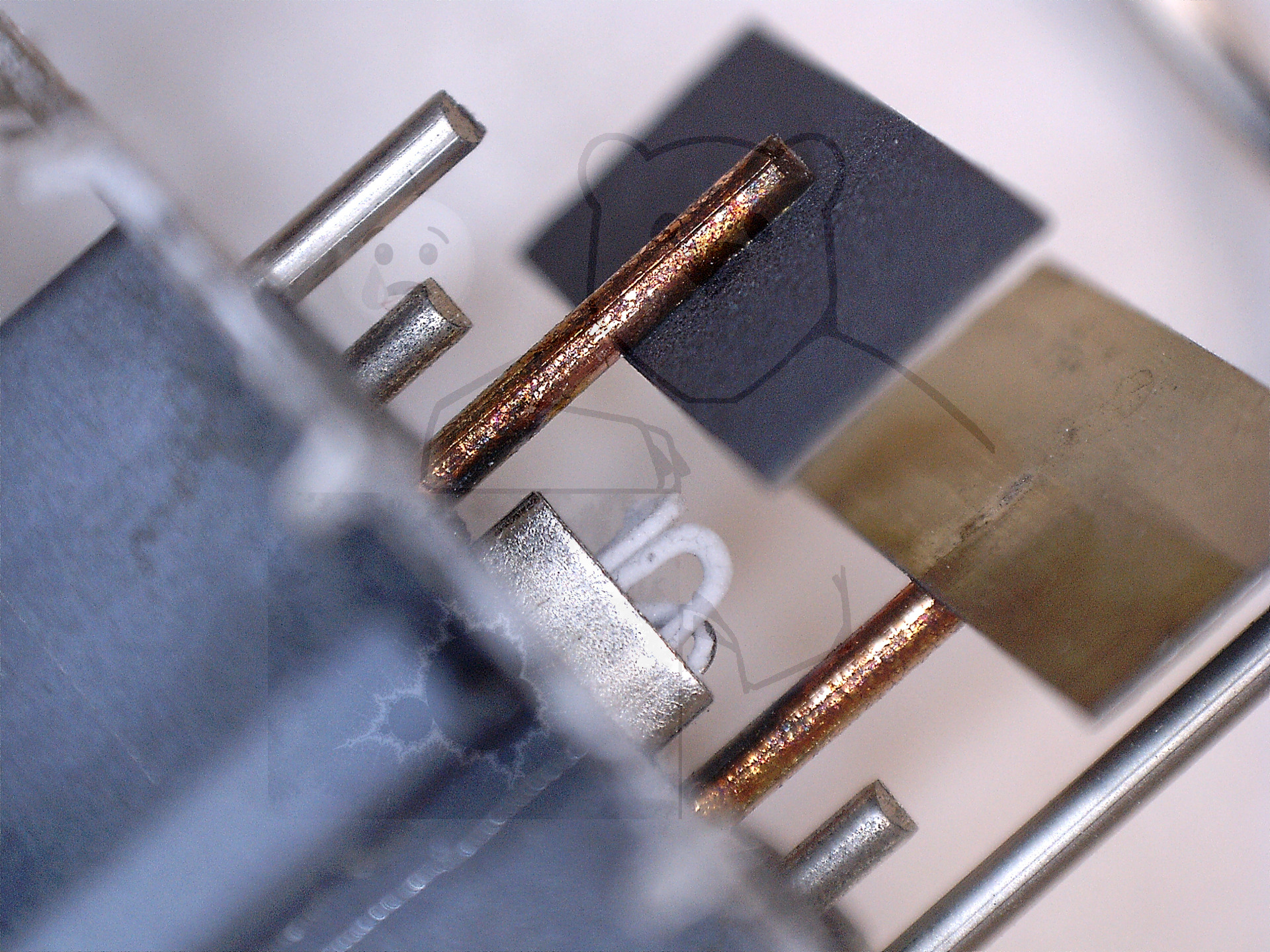 Makroaufnahme EL86 Kühlfahne Steuergitter