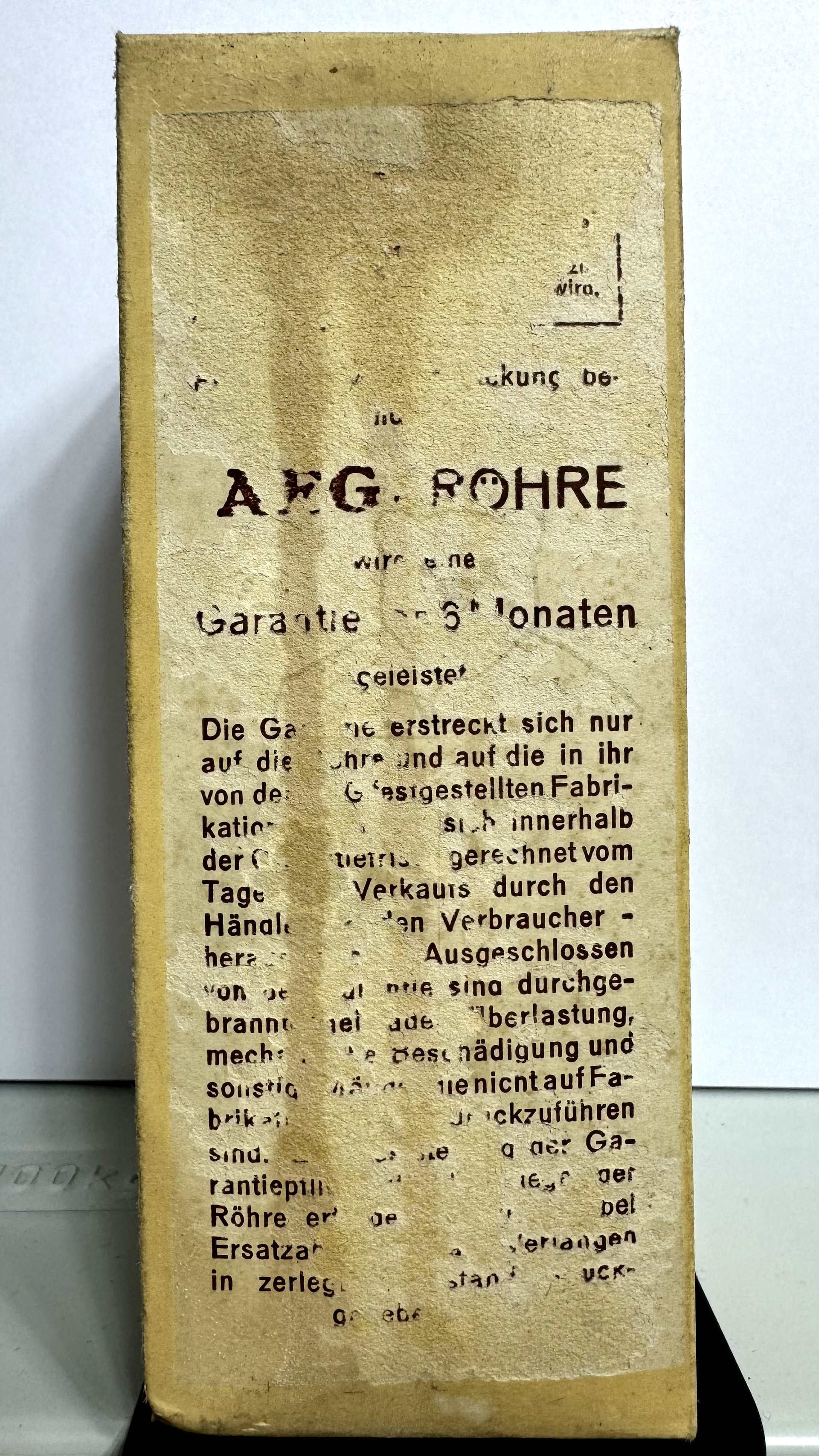 Röhre AV1036 #6444 Verpackung Bild 3