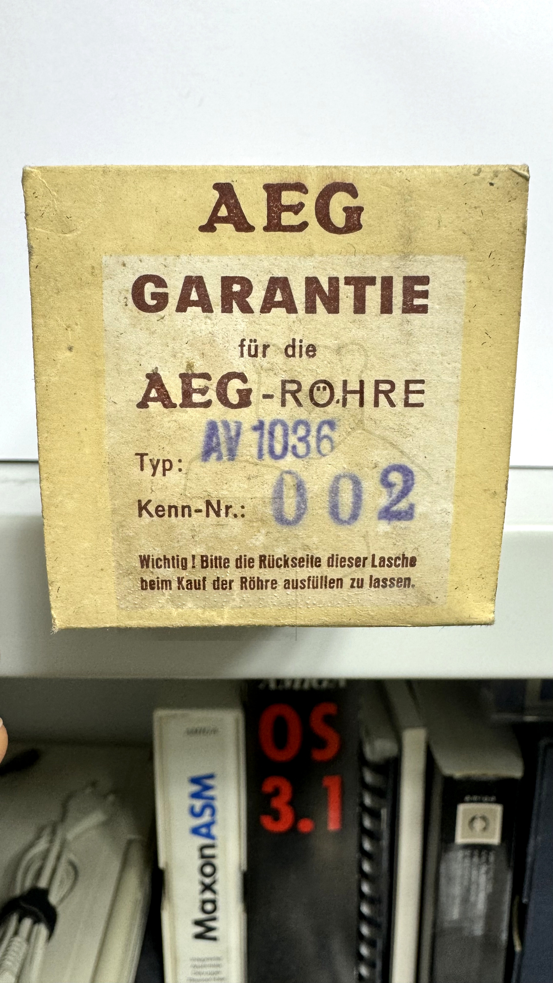 Röhre AV1036 #6444 Verpackung Bild 4