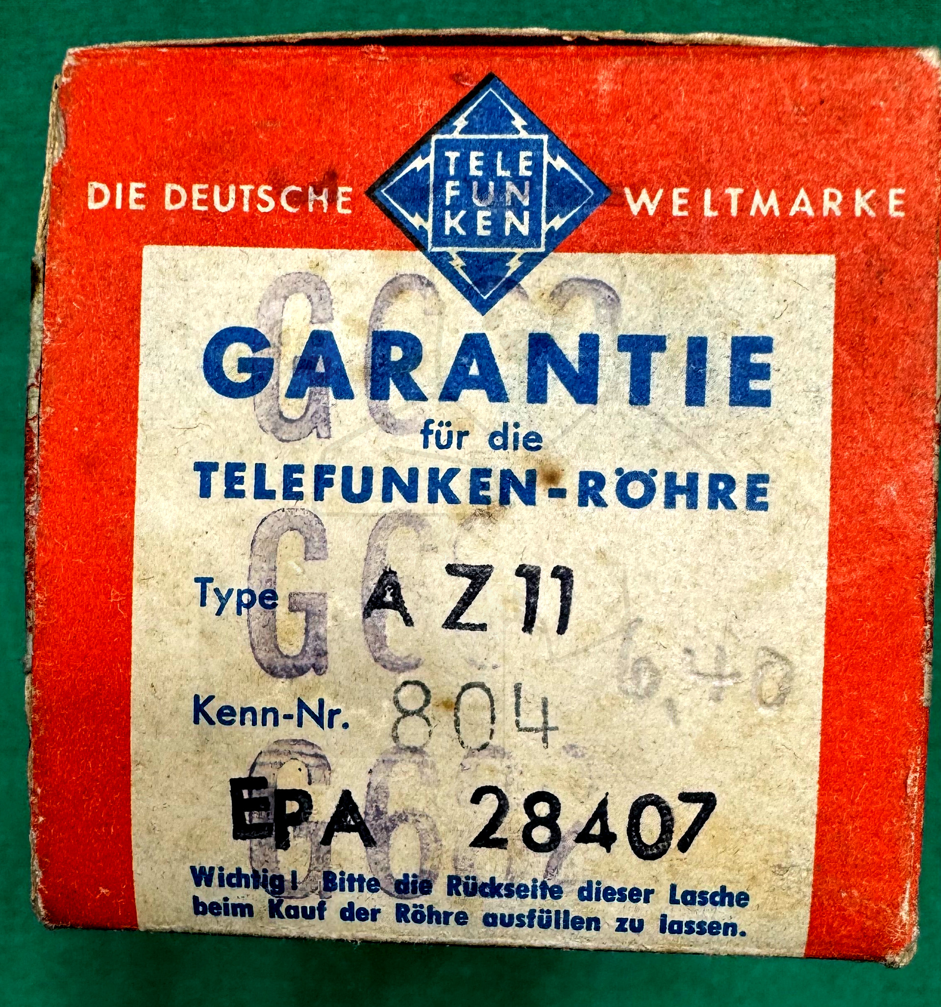 Röhre AZ11 #3505 Verpackung Bild 3