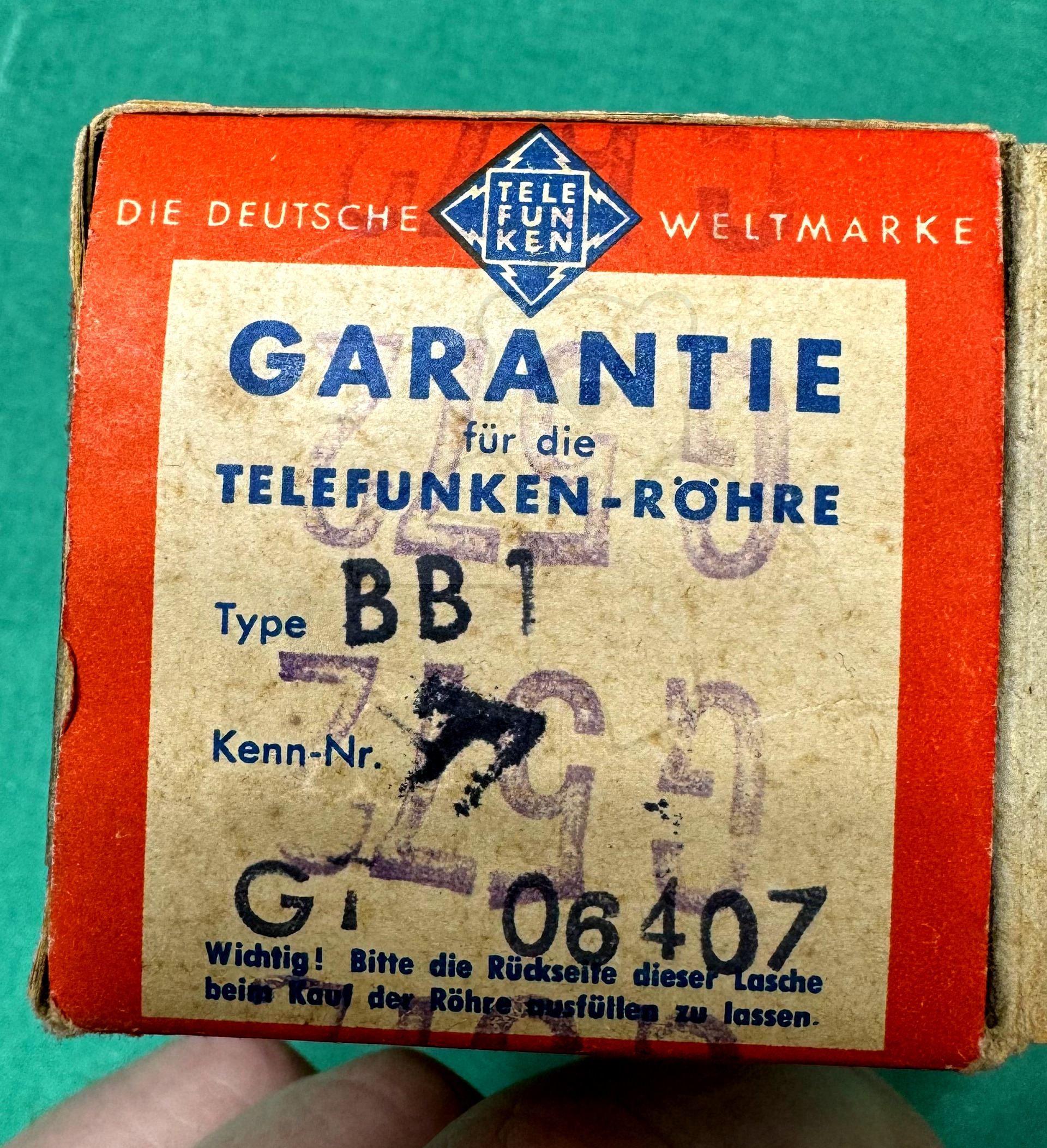 Röhre BB1 #6636 Verpackung Bild 5