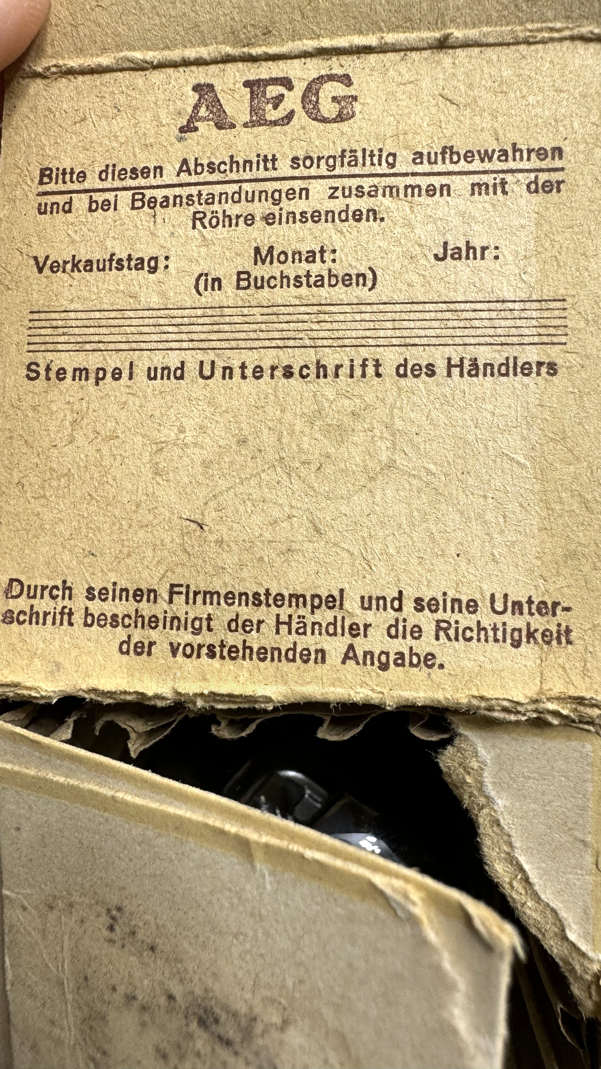 Röhre E3a III #3939 Verpackung Bild 1