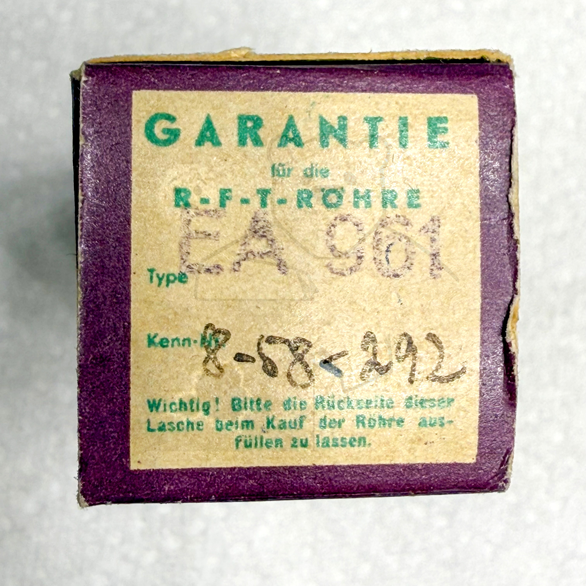 Röhre EA961 #3619 Verpackung Bild 3