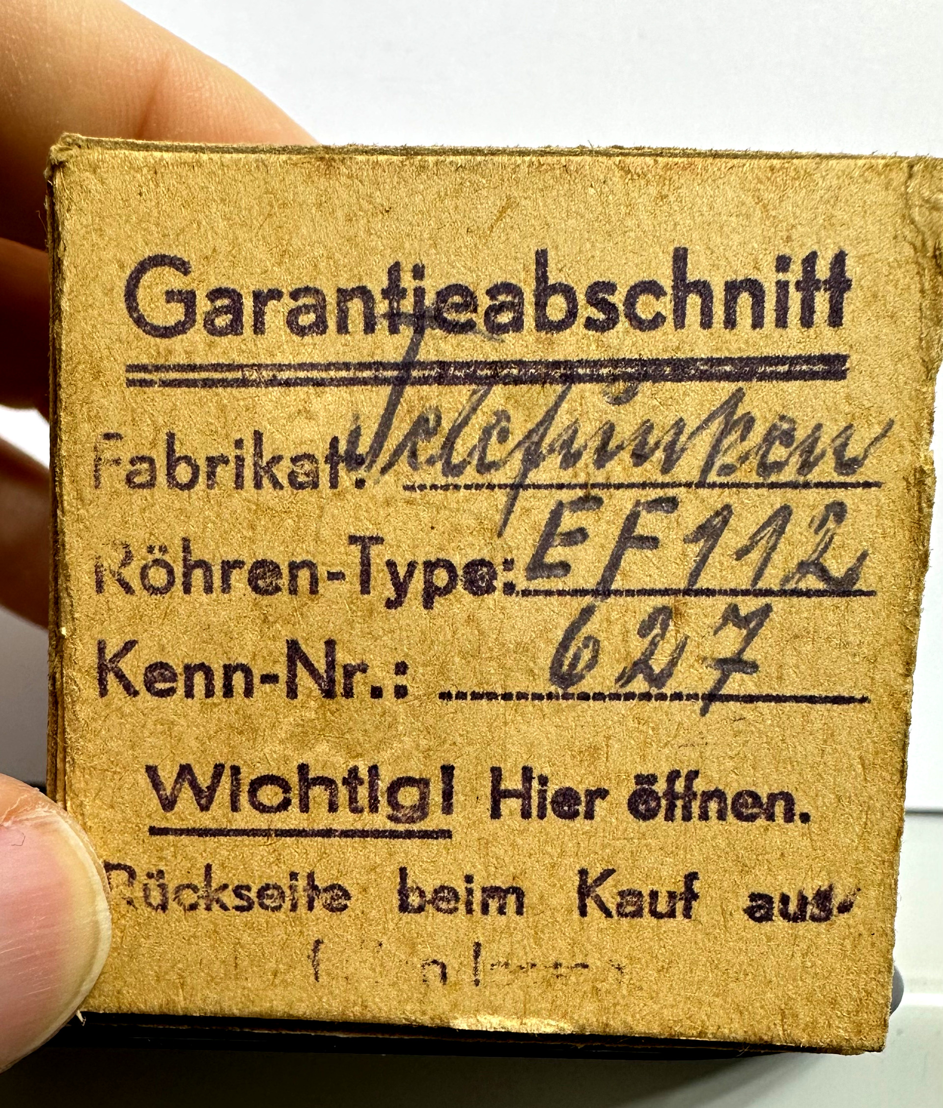 Röhre EF112 #0014 Verpackung Bild 1