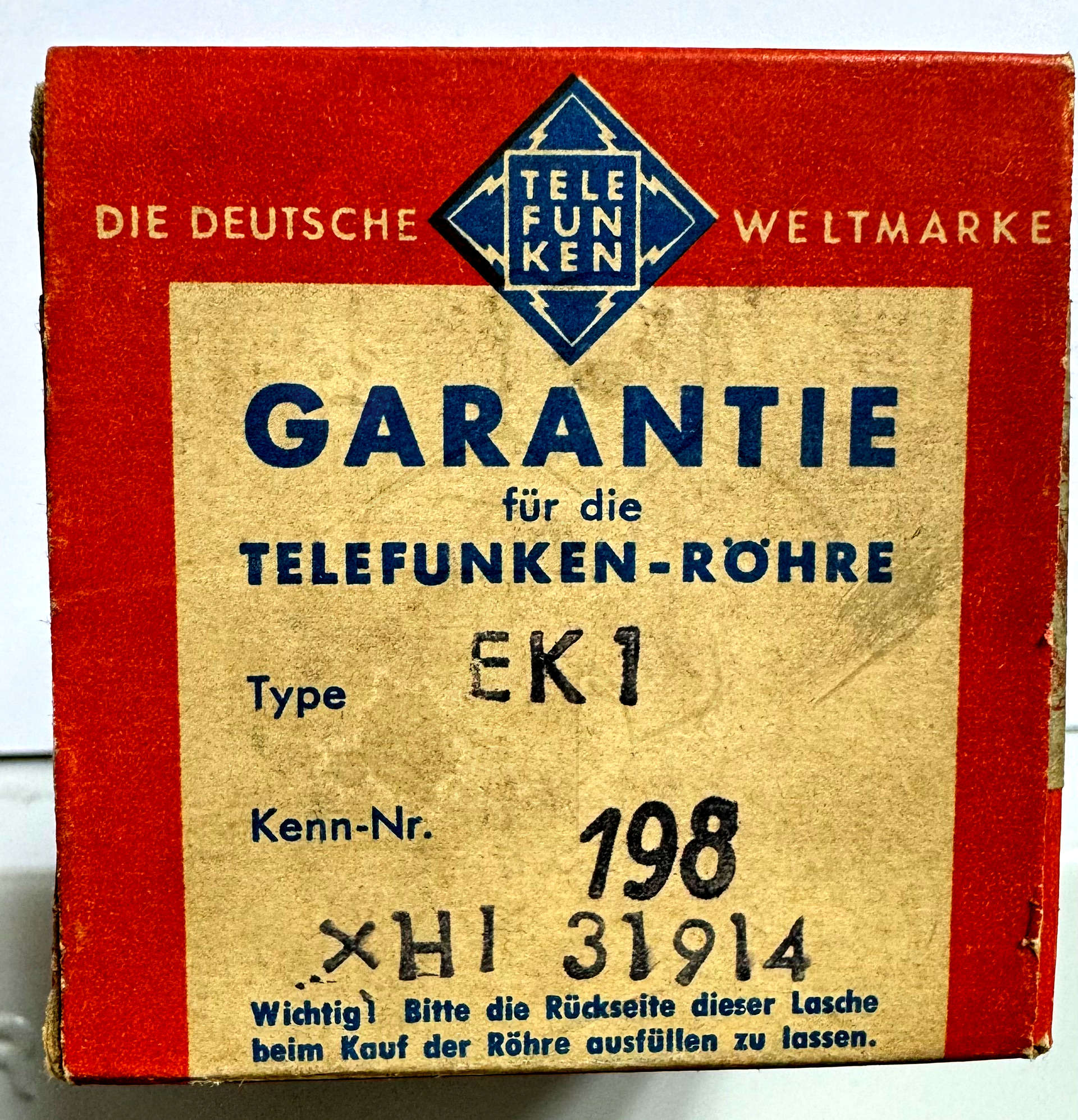 Röhre EK1 #6676 Verpackung Bild 3