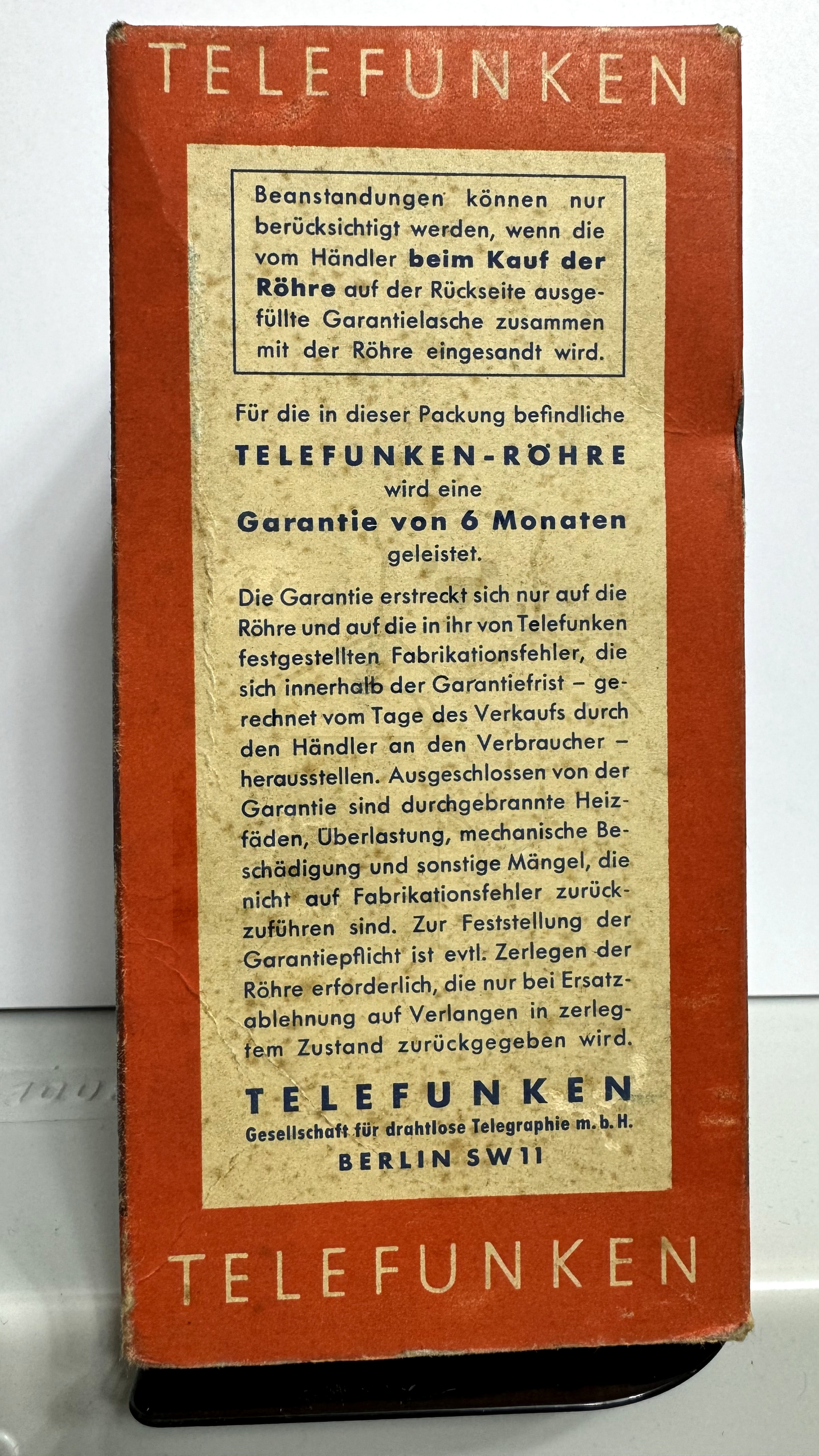 Röhre EL1 #4401 Verpackung Bild 3