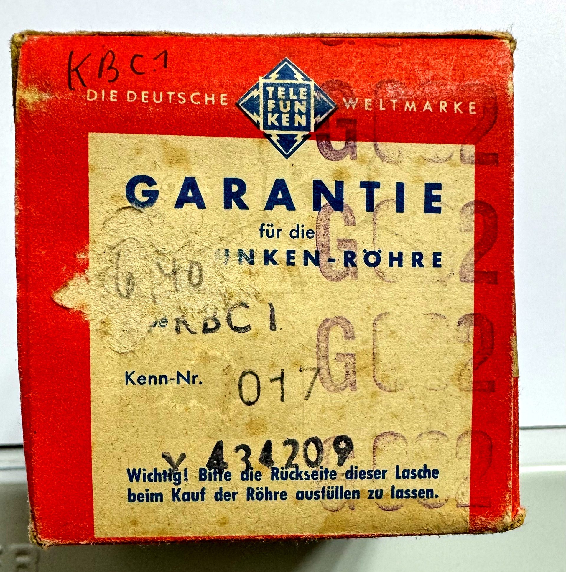 Röhre KBC1 #4577 Verpackung Bild 3