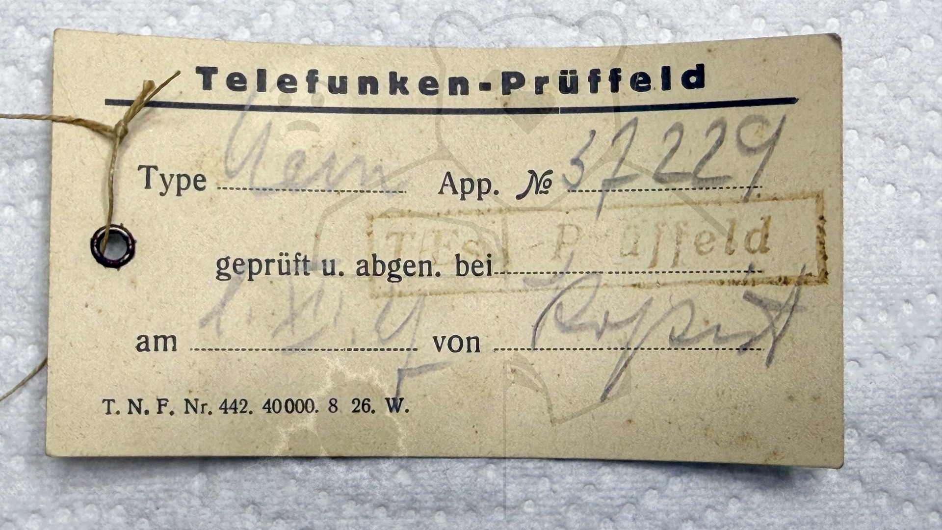 Röhre Neon Gleichrichter 3000V #5885 Prüfzettel Bild 1