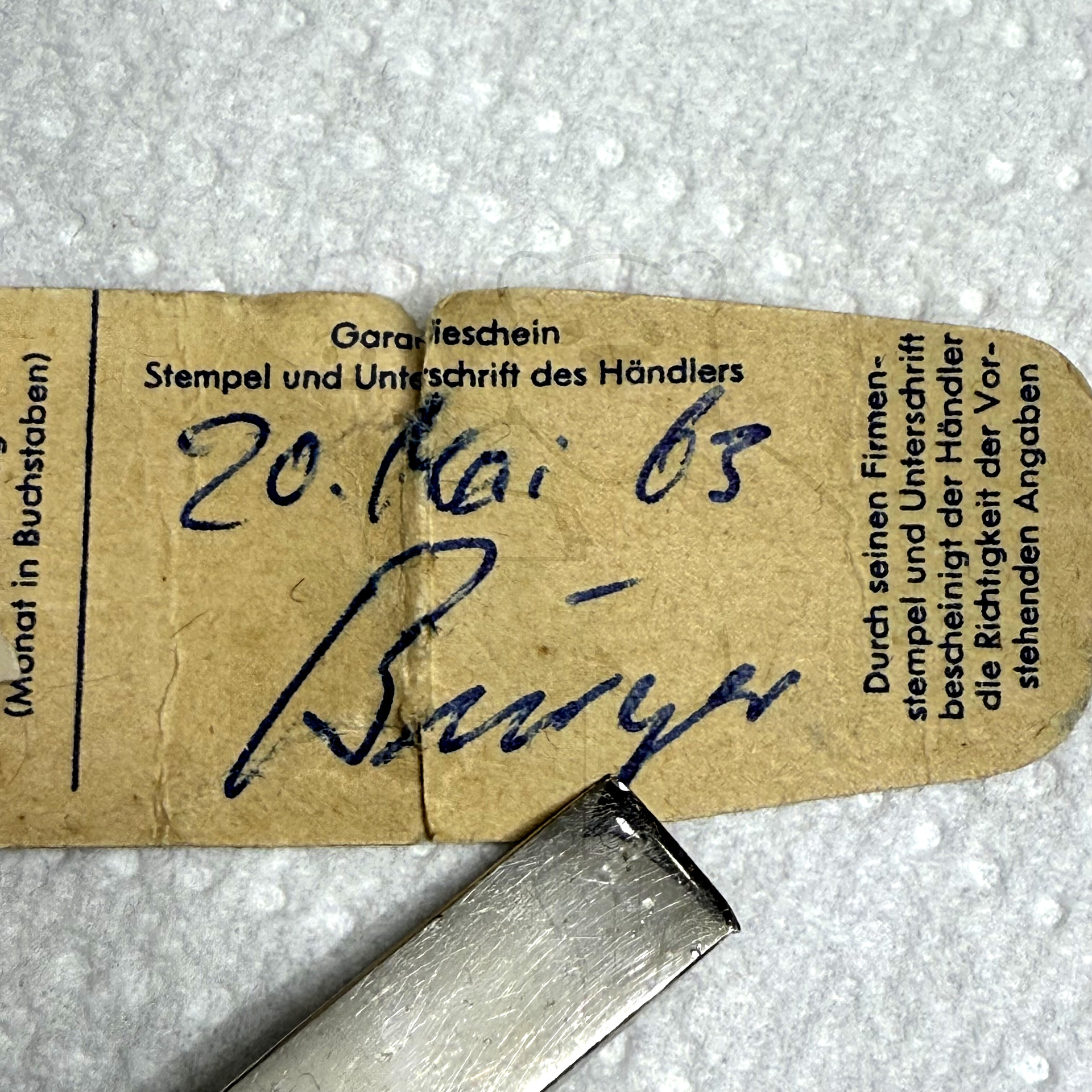 Röhre PCF80 #6784 Bild 4 - AusgefĂŒllte Garantielasche