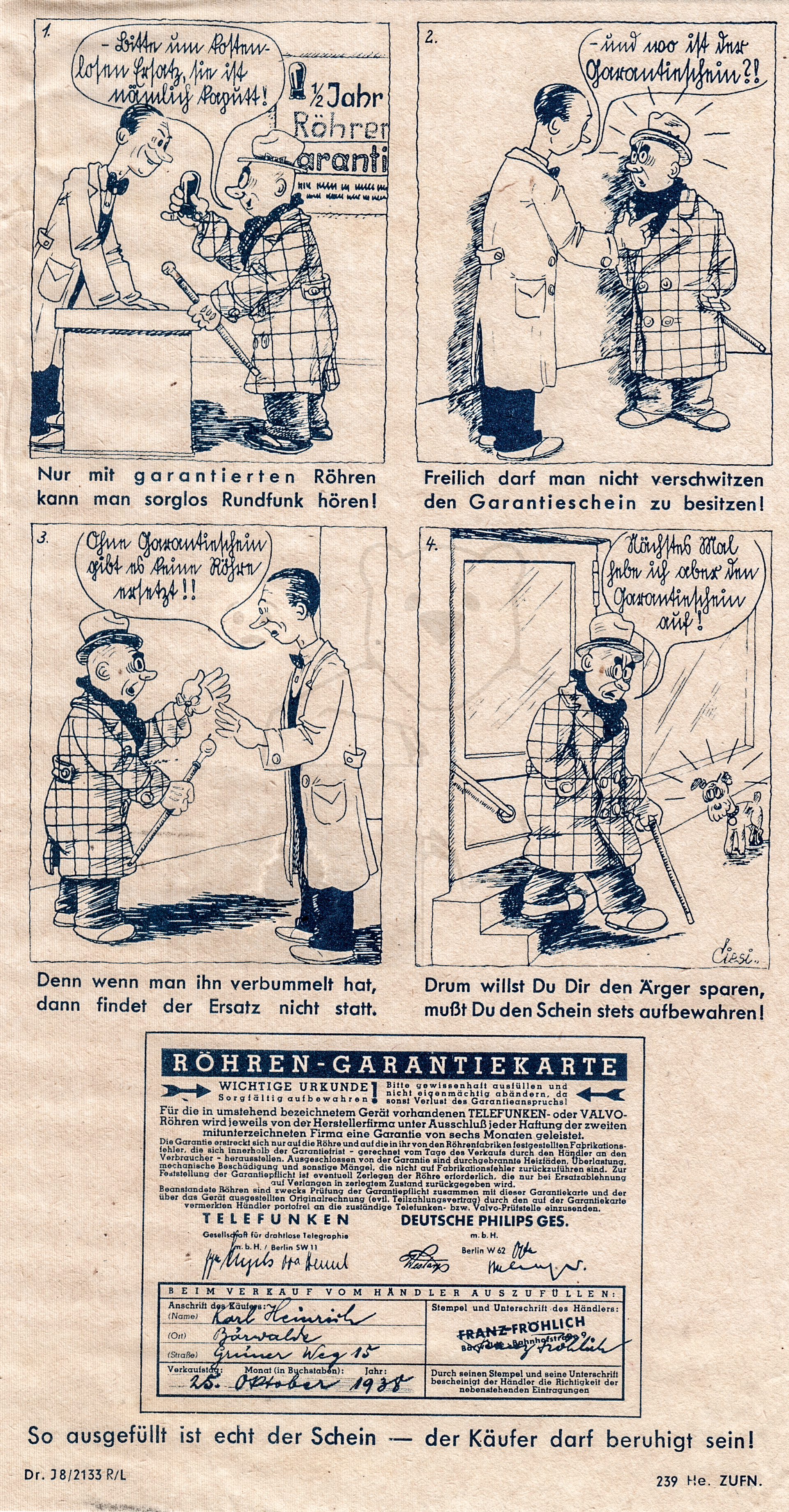 Röhre REN1826 Telefunken Röhrenbeilage