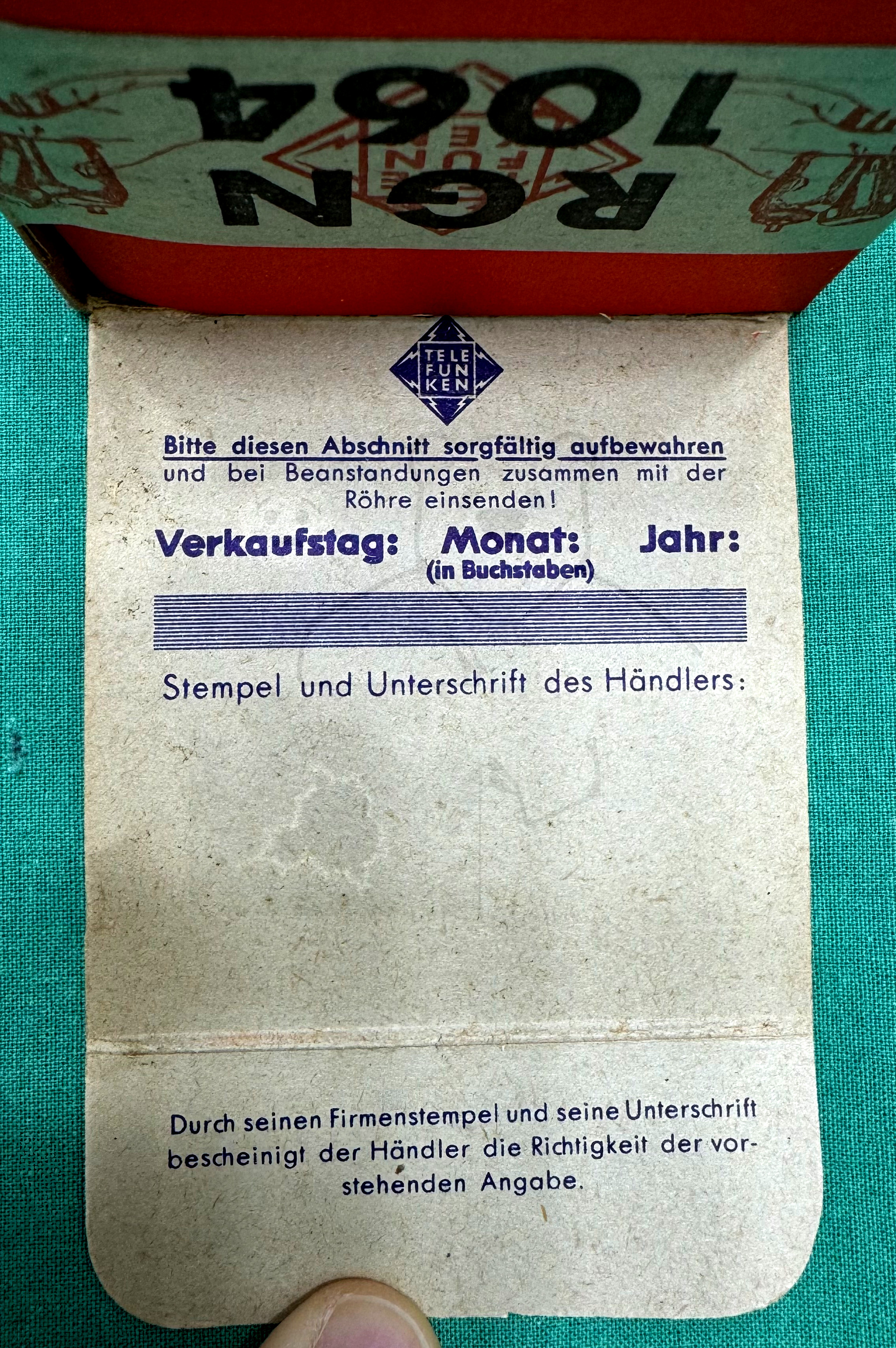 Röhre RGN1064 #6704 Verpackung Bild 2