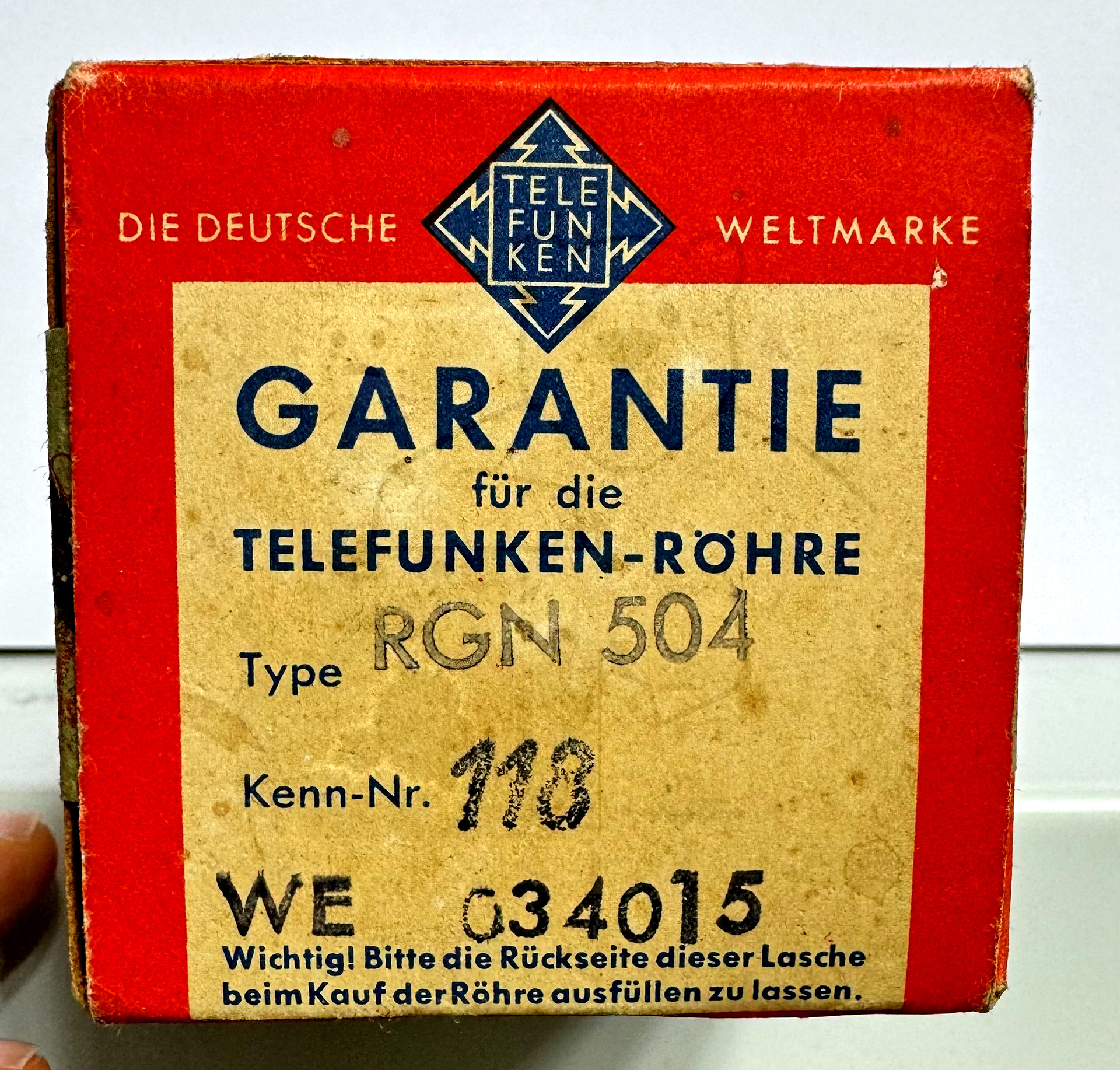 Röhre RGN504 #6663 Verpackung Bild 3