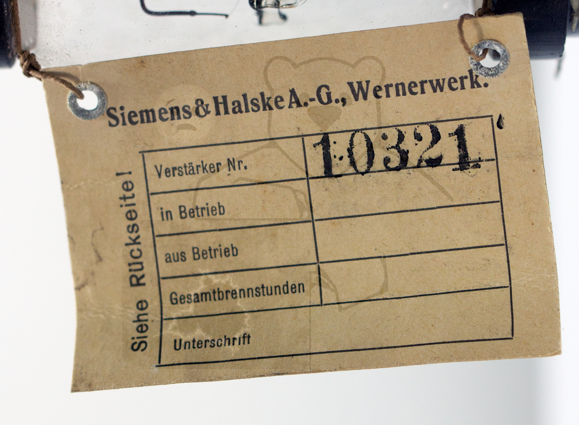 Röhre Typ A (Siemens) #7759 Begleitzettel Bild 2