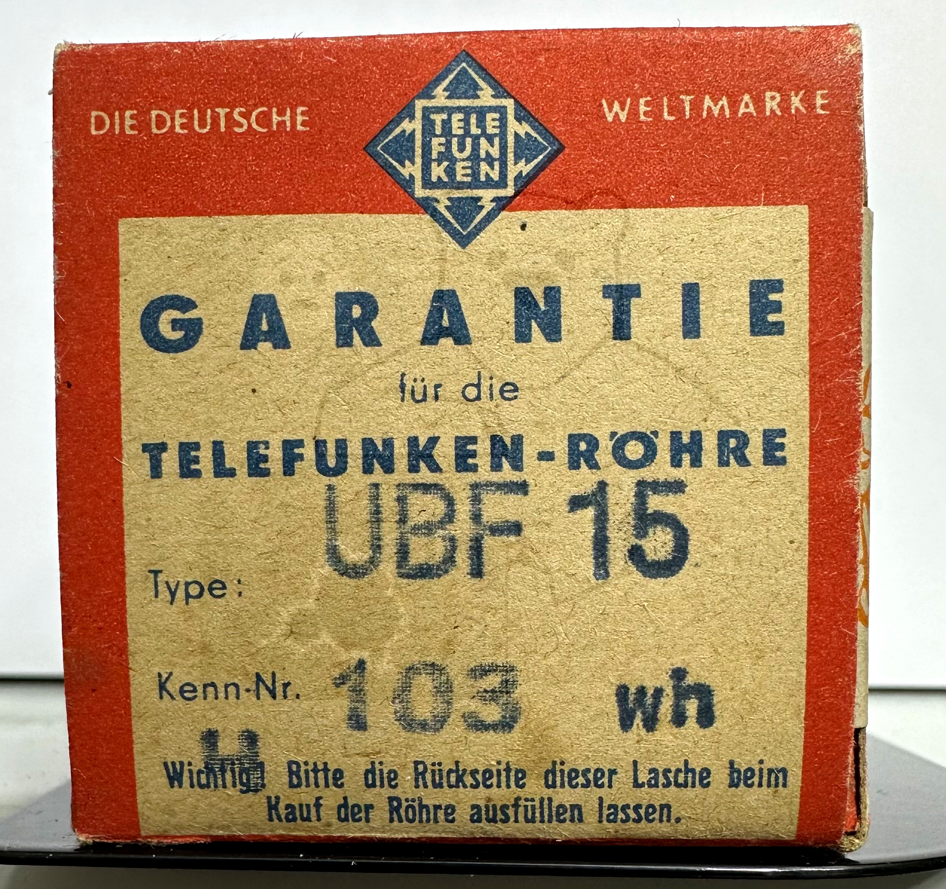 Röhre UBF15 #6825 Verpackung Bild 1