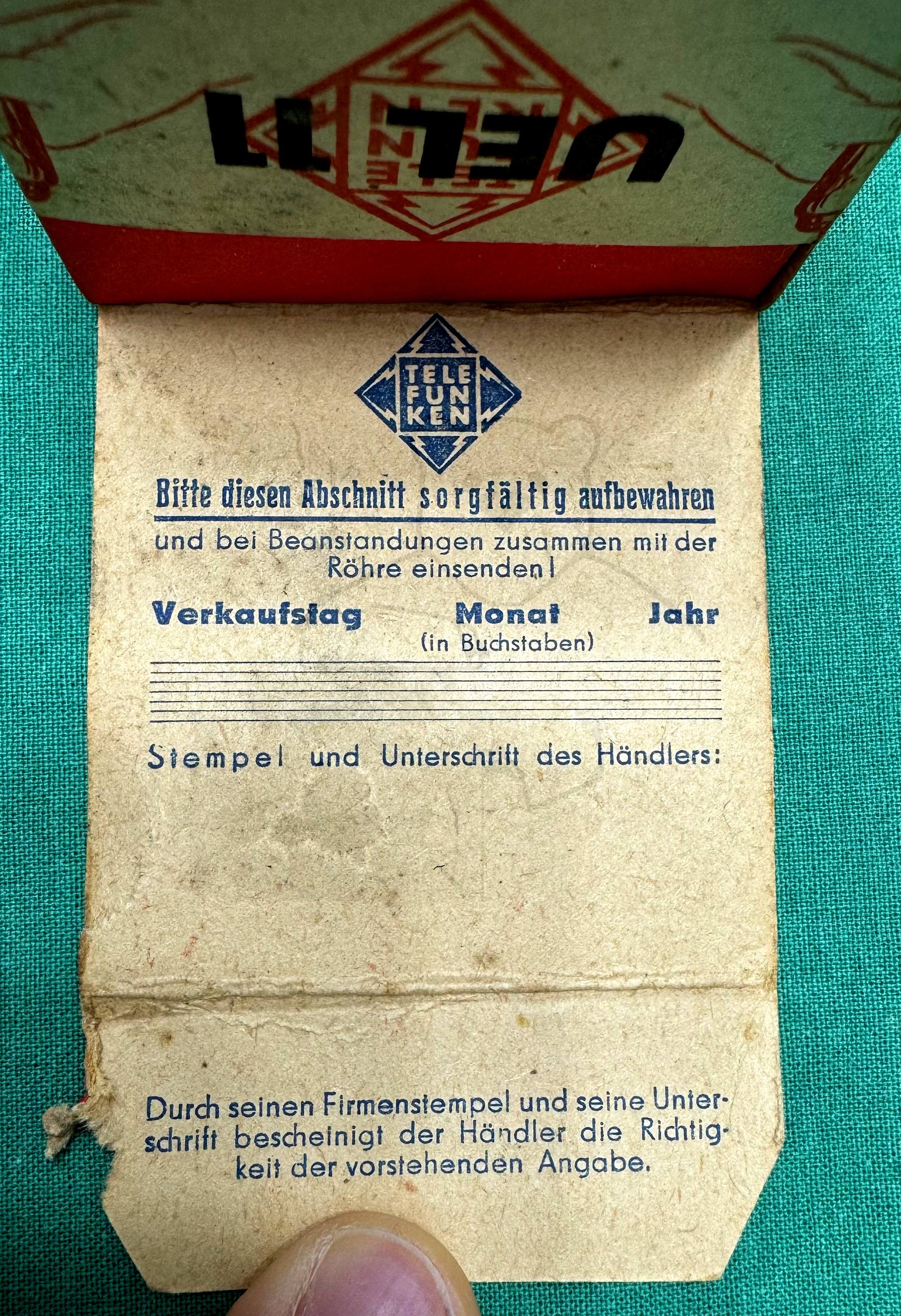 Röhre UEL11 #6750 Verpackung Bild 2