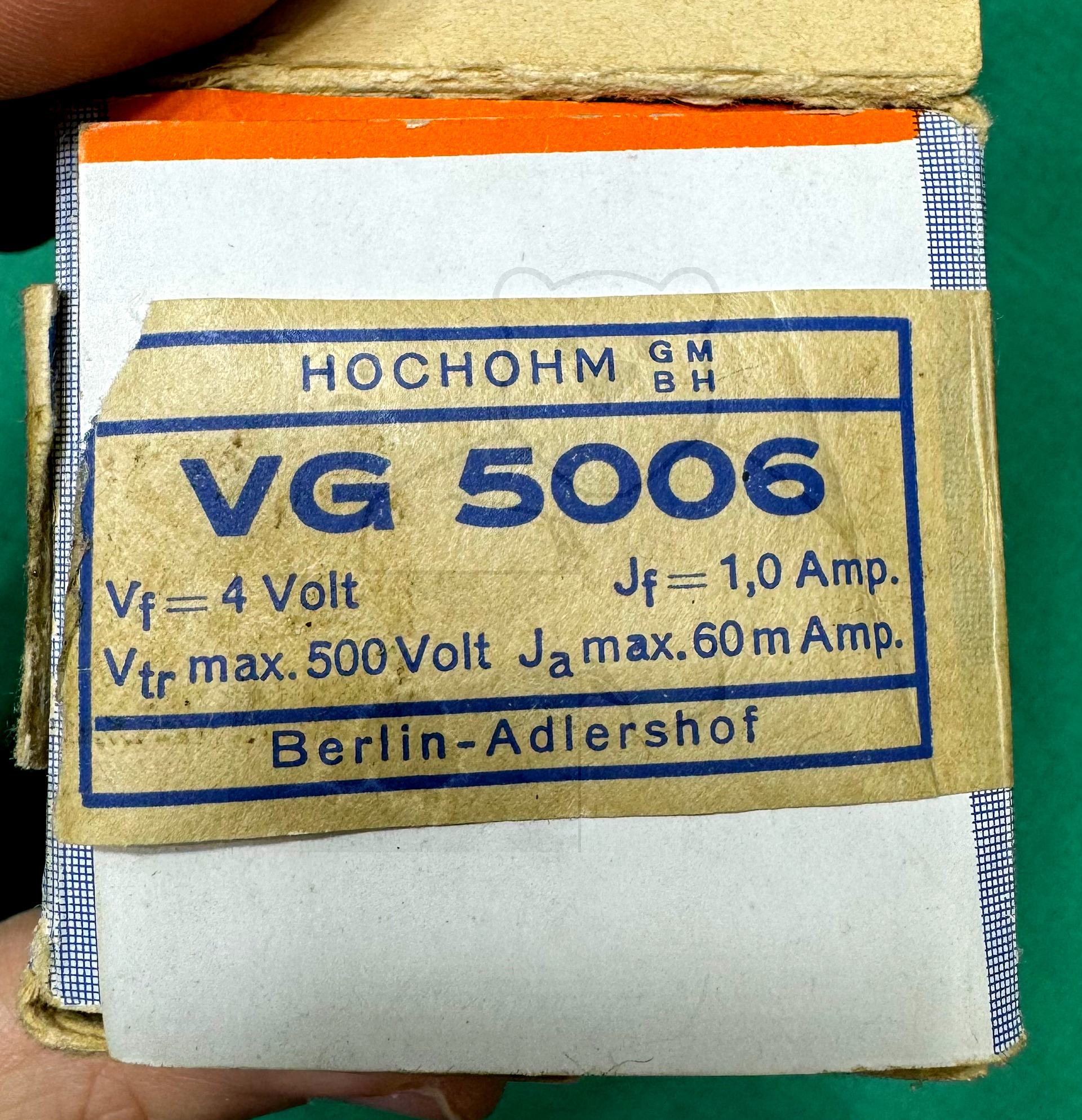 Röhre VG5006 #6403 Verpackung Bild 1