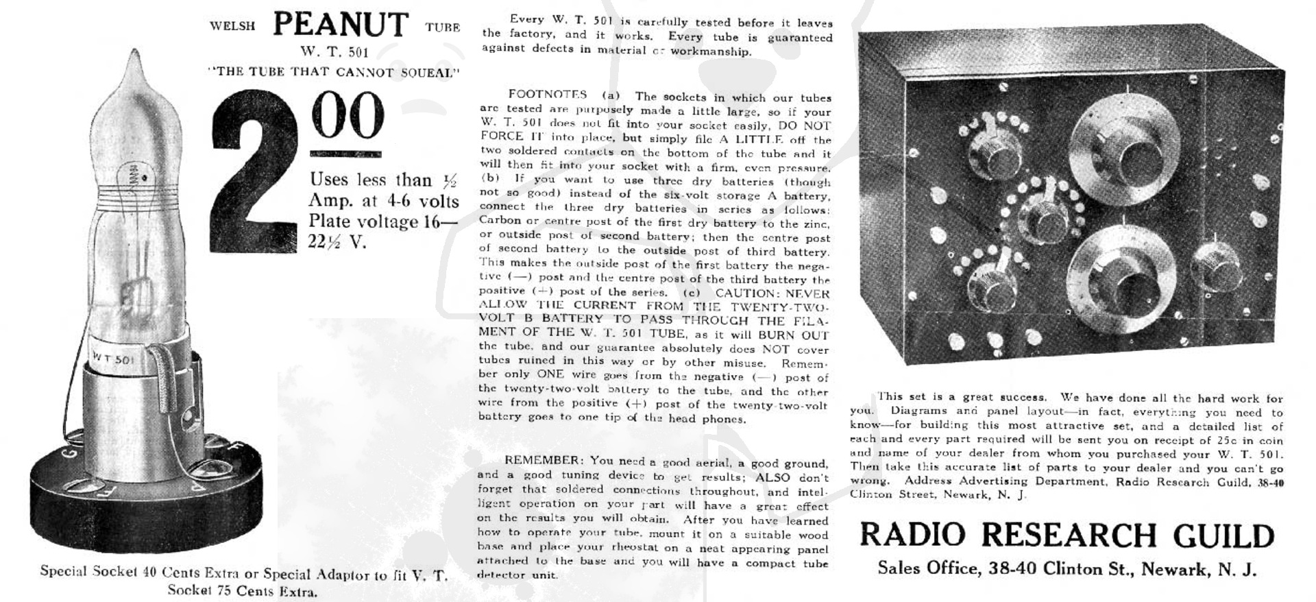 Röhre Welsh 'Peanut' Tube WT501 #7235 Werbung Bild 1