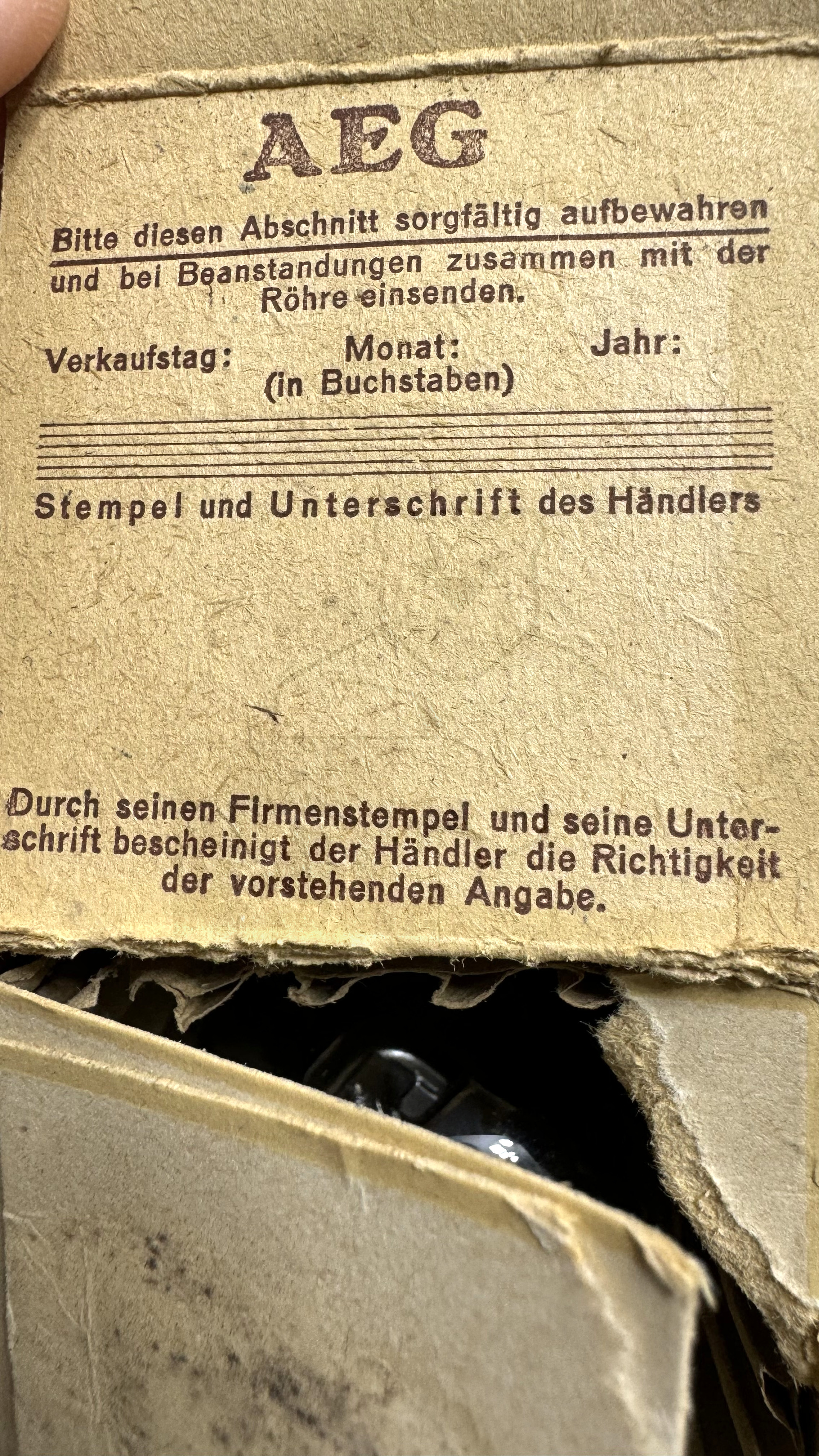 Röhre E3a III #3939 Verpackung Bild 1