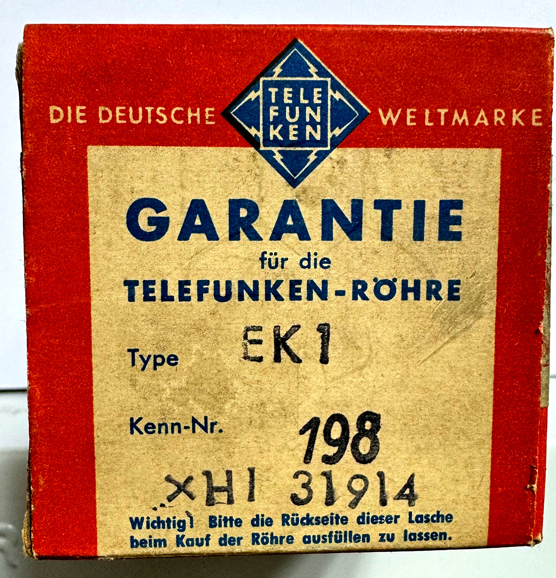 Röhre EK1 #6676 Verpackung Bild 3