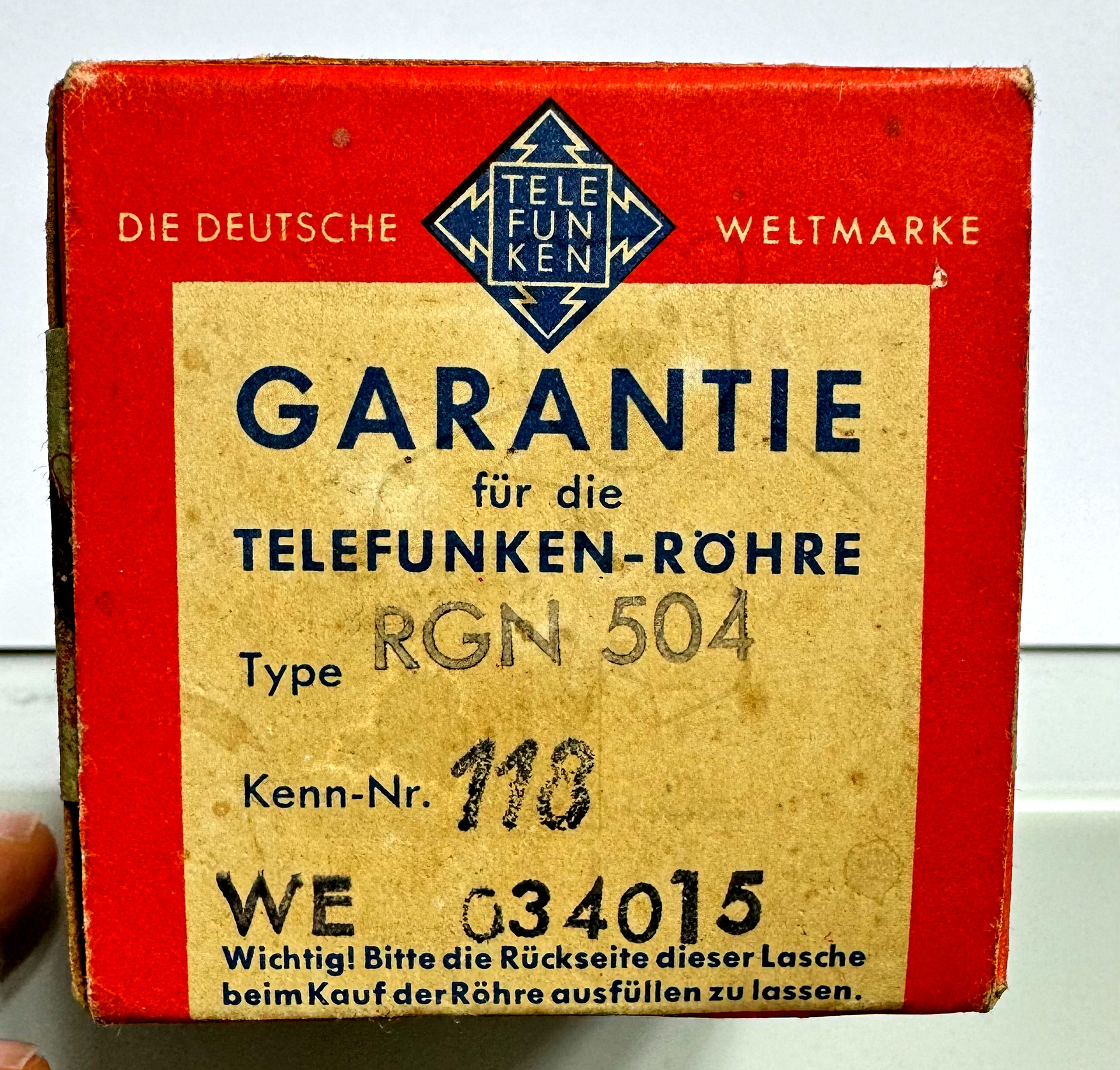 Röhre RGN504 #6663 Verpackung Bild 3