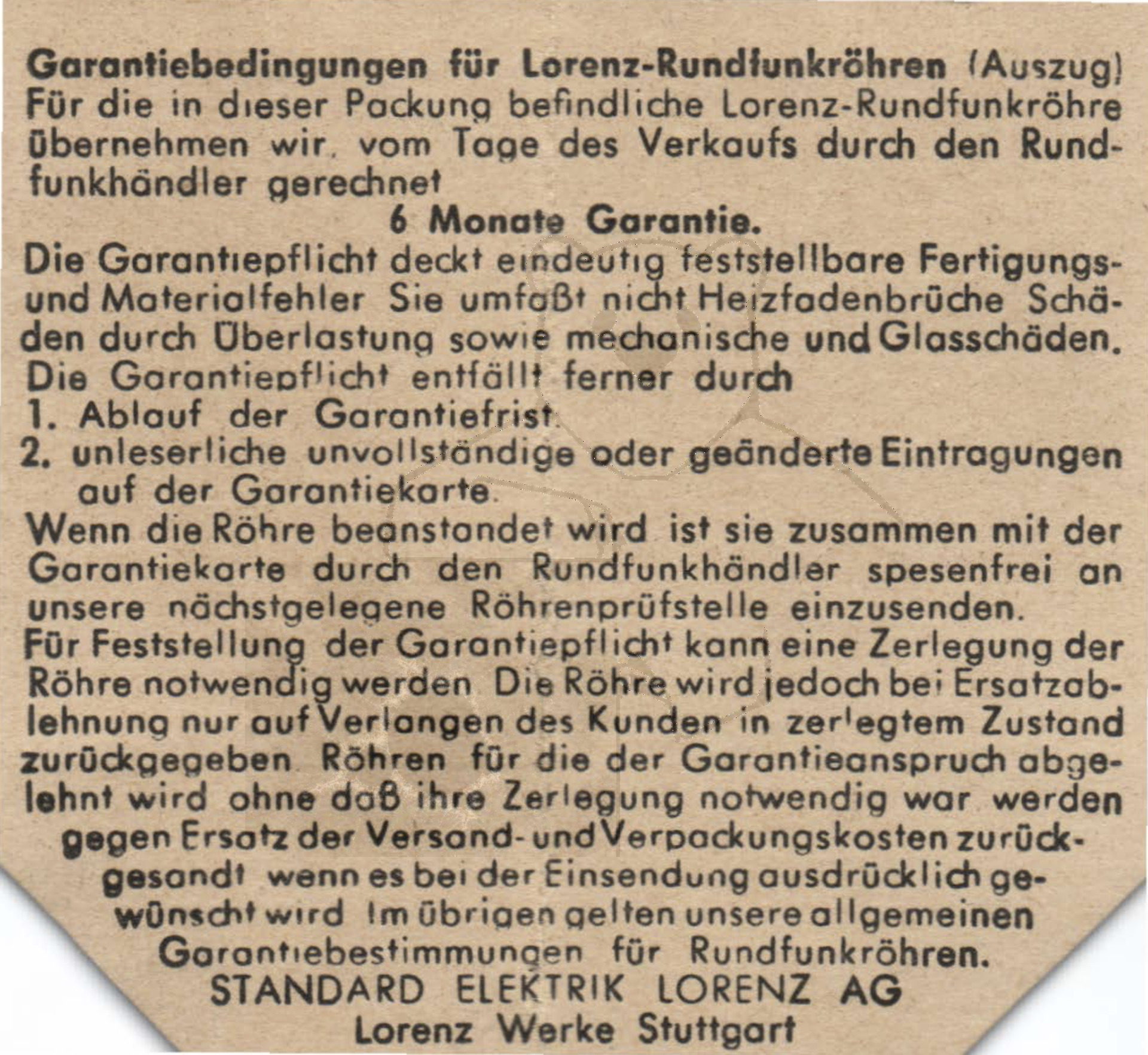 Garantiekarte EM71 Lorenz Seite 2