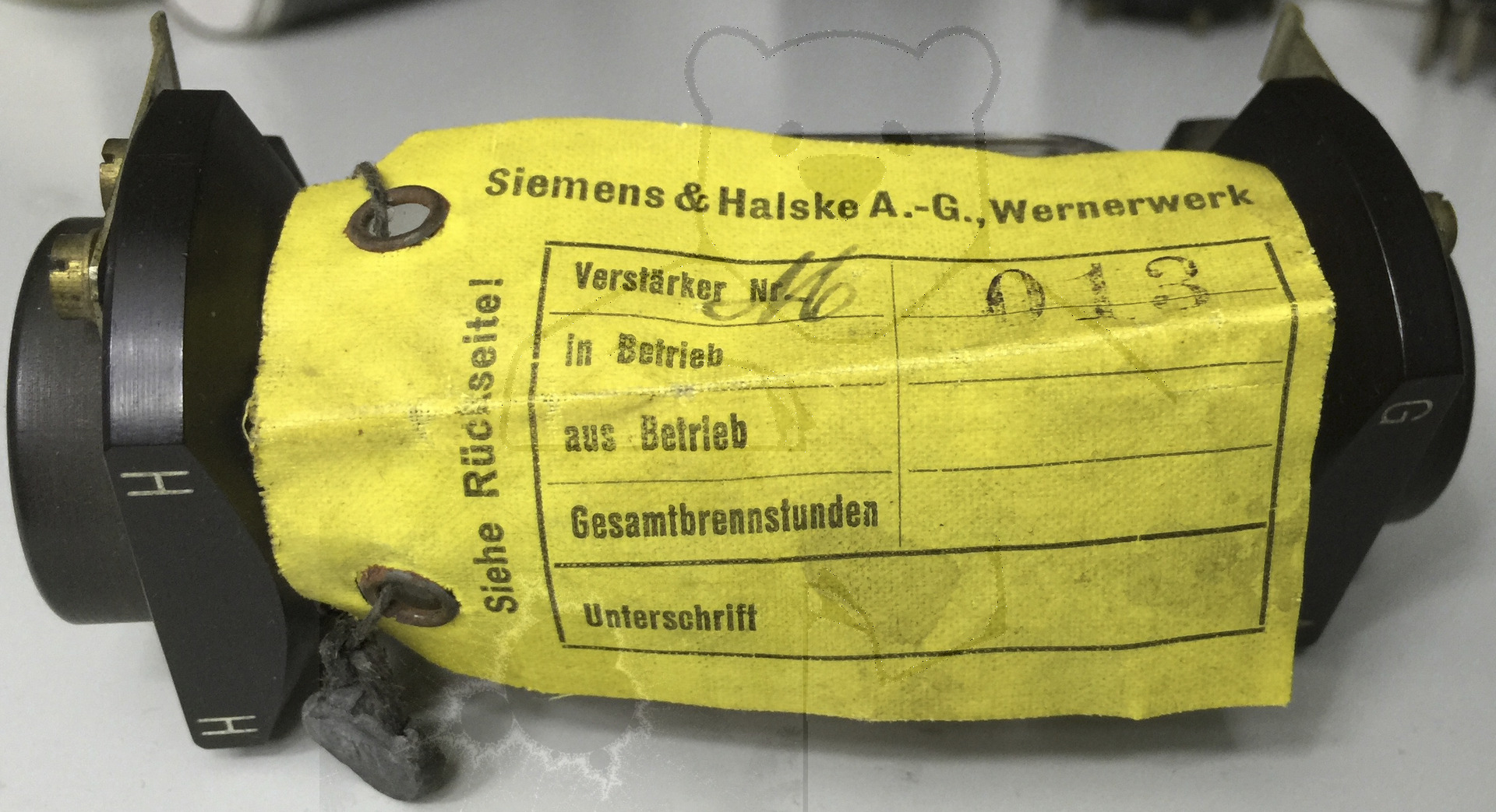Röhre M Poströhre Siemens #7773 Bild 4 Banderole Vorderseite