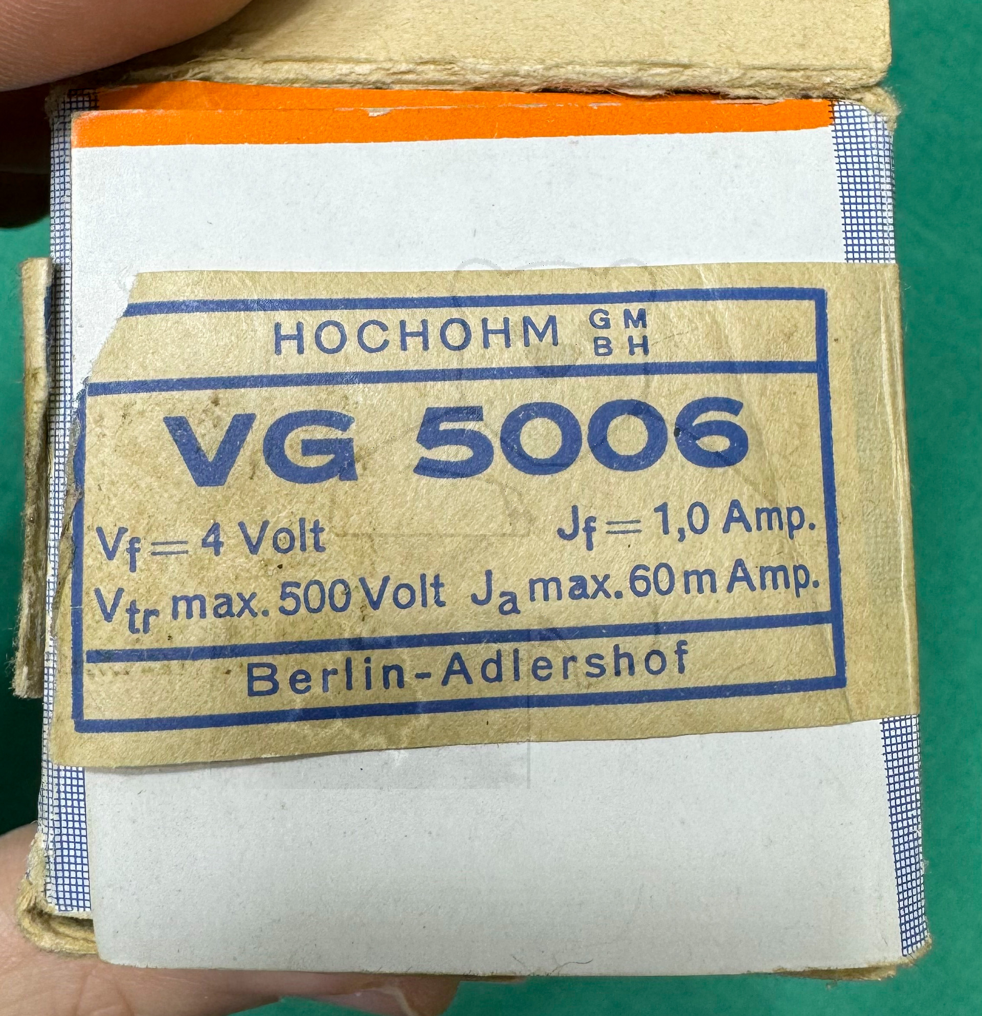 Röhre VG5006 #6403 Verpackung Bild 1